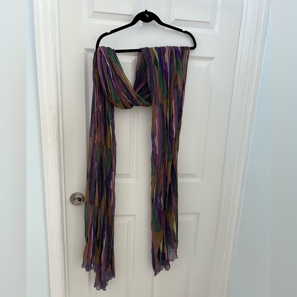 NWOT Chanel long silk scarf. Multi color. - Picture 1 of 10